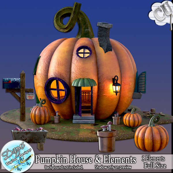 PUMPKIN HOUSE AND ELEMENTS CU PACK - FULL SIZE - Click Image to Close